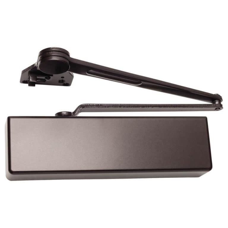 320G 6-3/4 in. x 2-3/8 in. Commercial Door Closer With Dead Stop Arm, Adjustable Spring Size 1-6, Dark Bronze Finish