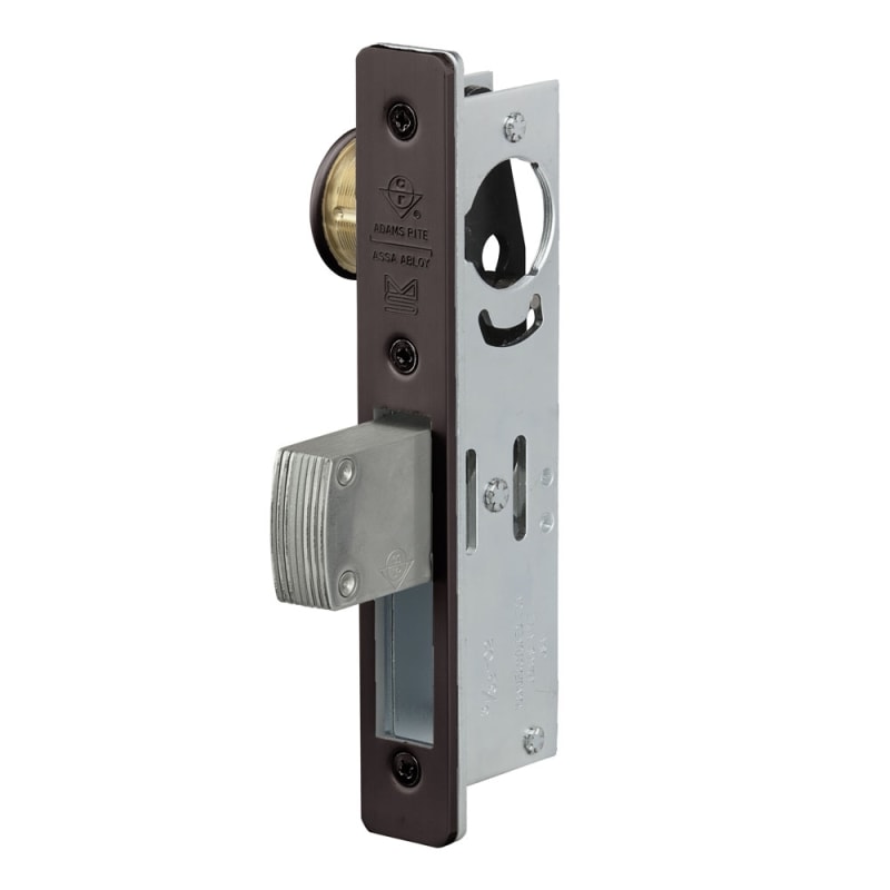 Adams Rite Standard Deadlock With Dark Bronze Flat Face Plate