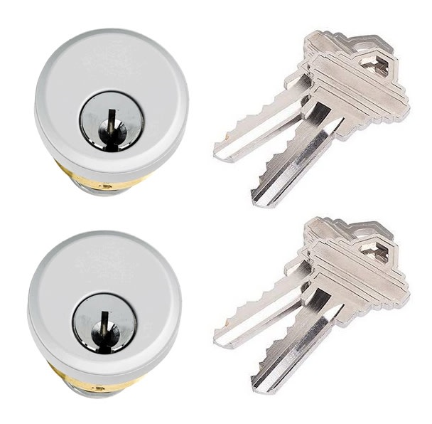 Adams Rite Silver Mortise Lock Cylinder, 2 Pack, Keyed Alike Adams Rite Silver Mortise Lock Cylinder, 2 Pack, Keyed Alike