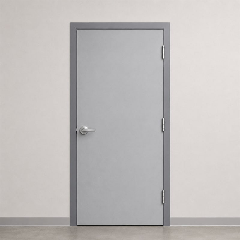 Commercial Steel Door With Polystyrene Core, 3070 36 in. x 84 in. RHR 18 Gauge Galvanealed, Slip On Drywall Knock Down Frame, Includes Heavy Duty Butt Hinges and Cylindrical Lock (3-4 Week Production Time)