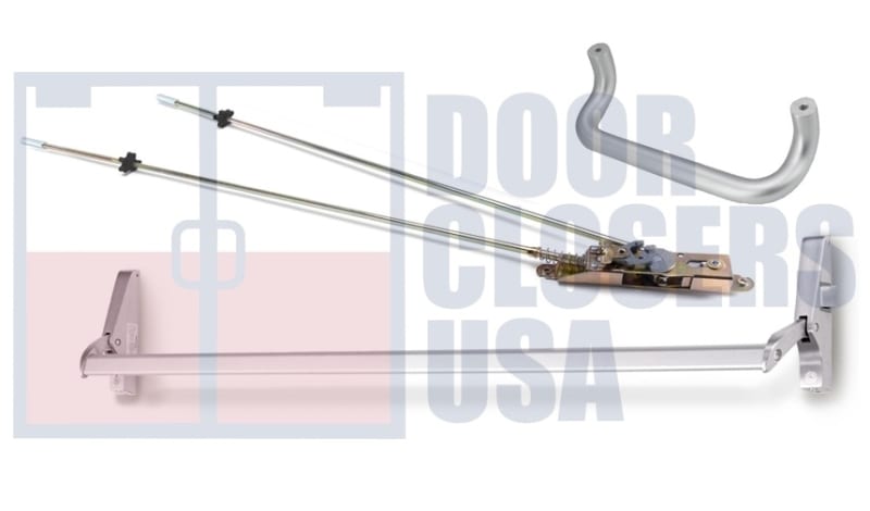 Calibre Door Closers 7085-3-48-RHR-AL Right Hand Reverse Concealed Vertical Rod Panic Exit Device With Outside Pull Handle, Aluminum Finish Calibre Door Closers 7085-3-48-RHR-AL Right Hand Reverse Concealed Vertical Rod Panic Exit Device With Outside Pull Handle, Aluminum Finish