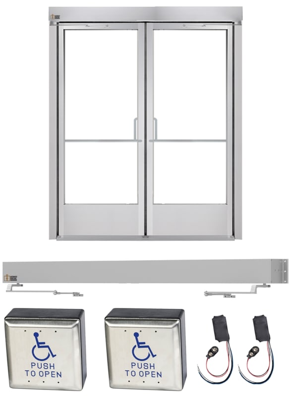 Commander 400HD Heavy Duty Dual Commercial Industrial Automatic Door  Operator For Medium To Heavy Traffic Doors Up To 400 lbs. With Inside and  Outside Wireless Activation Handicap Buttons Automatic Door and Hardware