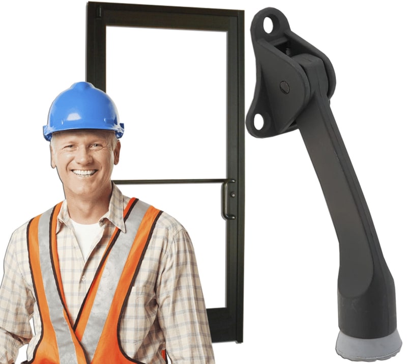 Commercial Door Kick Down Door Holder, Dark Bronze Finish