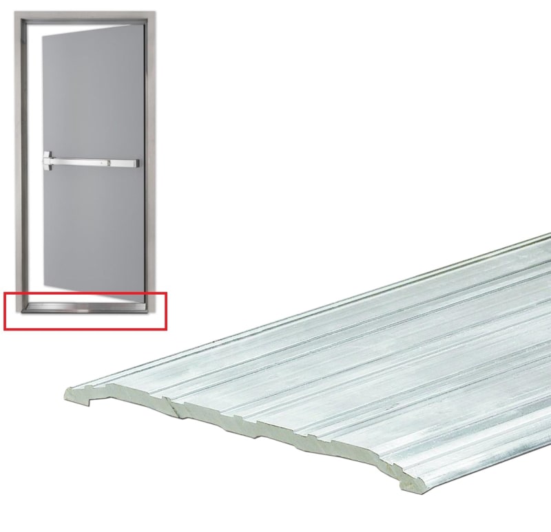 4 in. Wide x 1/4 in. Tall x 36 in. Length Aluminum Saddle Threshold,  ADA Compliant, UL Listed Fire Rated, Fluted Surface For Commercial Hollow Metal Steel Door