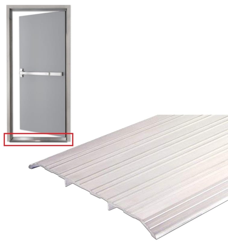 7 in. Wide x 1/2 in. Tall x 48 in. Length Aluminum Saddle Threshold, ADA Compliant, UL Listed Fire Rated, Fluted Surface For Commercial Hollow Metal Steel Door
