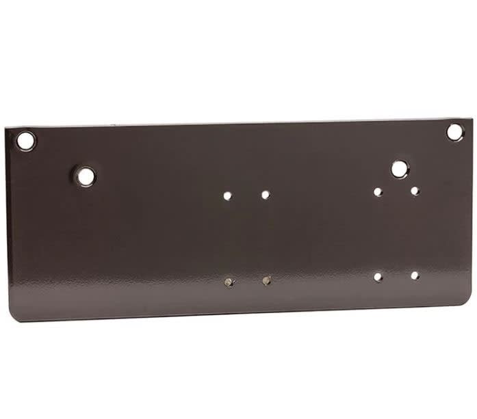 Construction Pro Hardware Super Swing Max Dark Bronze Door Closer Drop Plate For Parallel Arm Installation When Storefront Door Top Rail Is Less Than 5.5 Inches Construction Pro Hardware Super Swing Max Dark Bronze Door Closer Drop Plate For Parallel Arm Installation When Storefront Door Top Rail Is Less Than 5.5 Inches