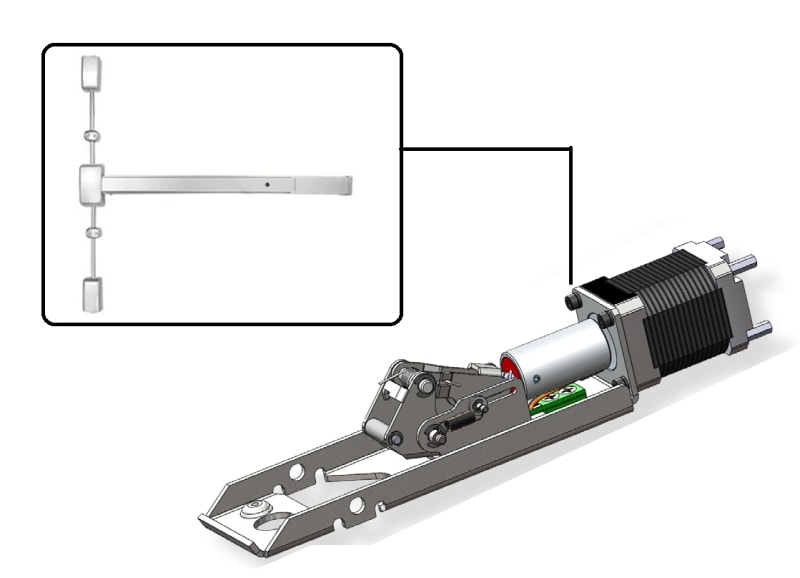Cal Royal A2260V Series Style Surface Vertical Rod Exit Device Motorized Latch Retraction Kit Cal Royal A2260V Series Style Surface Vertical Rod Exit Device Motorized Latch Retraction Kit