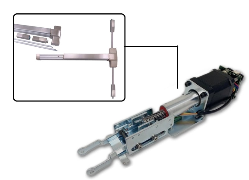 Design Hardware 1000V Series Style Surface Vertical Rod Exit Device Motorized Latch Retraction Kit Design Hardware 1000V Series Style Surface Vertical Rod Exit Device Motorized Latch Retraction Kit