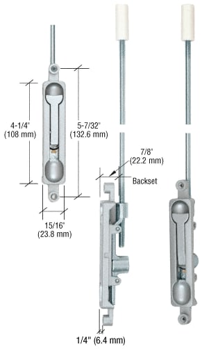 Aluminum 1/4 inch Offset Flush Bolt