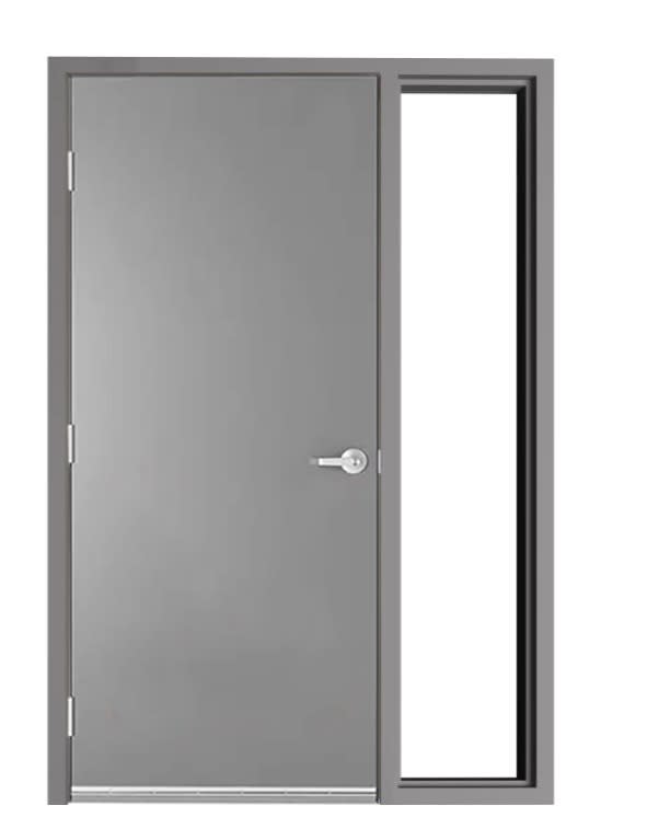 36 in. x 84 in. (3070) LHR 18 Gauge Flush Hollow Metal Steel Door, 16 Gauge Frame With Lock Jamb Sidelite and Glazing Bead (Glass Not Included) For Wood or Metal Stud Wall, and Hardware 36 in. x 84 in. (3070) LHR 18 Gauge Flush Hollow Metal Steel Door, 16 Gauge Frame With Lock Jamb Sidelite and Glazing Bead (Glass Not Included) For Wood or Metal Stud Wall, and Hardware