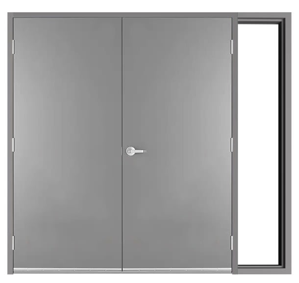 72 in. x 84 in. (6070) RHRA 18 Gauge Flush Hollow Metal Steel Double