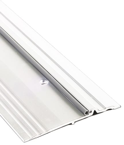Heavy Duty ADA Compliant Aluminum 5 inch Wide x 1/2 inch Tall Bumper Seal Panic Threshold, Mill Aluminum Finish, Made In USA, Specify Size