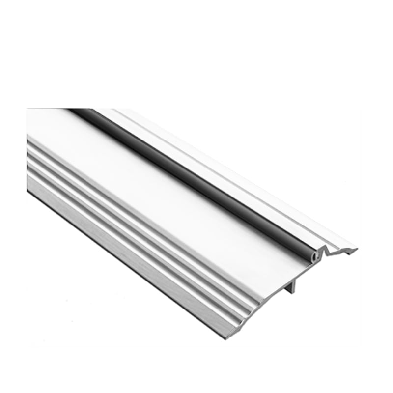 Heavy Duty Aluminum 5 inch Wide x 1 inch Tall Bumper Seal Panic Threshold, Mill Aluminum Finish, Made In USA, Specify Size