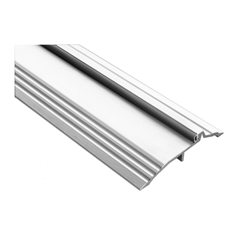 Heavy Duty Aluminum 8 inch Wide x 7/8 inch Tall Bumper Seal Panic Threshold, Mill Aluminum Finish, Made In USA, Specify Size