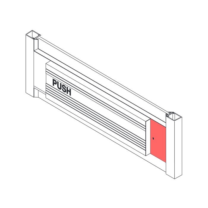 Kawneer Hinge Stile Filler Plate For Recess Mounted Panic Exit Device For 36 Inch Door