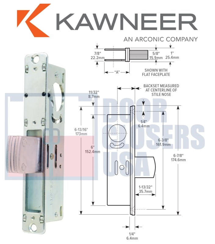 Kawneer Storefront Long Throw Deadlock - 31/32" Backset | Automatic Door and Hardware