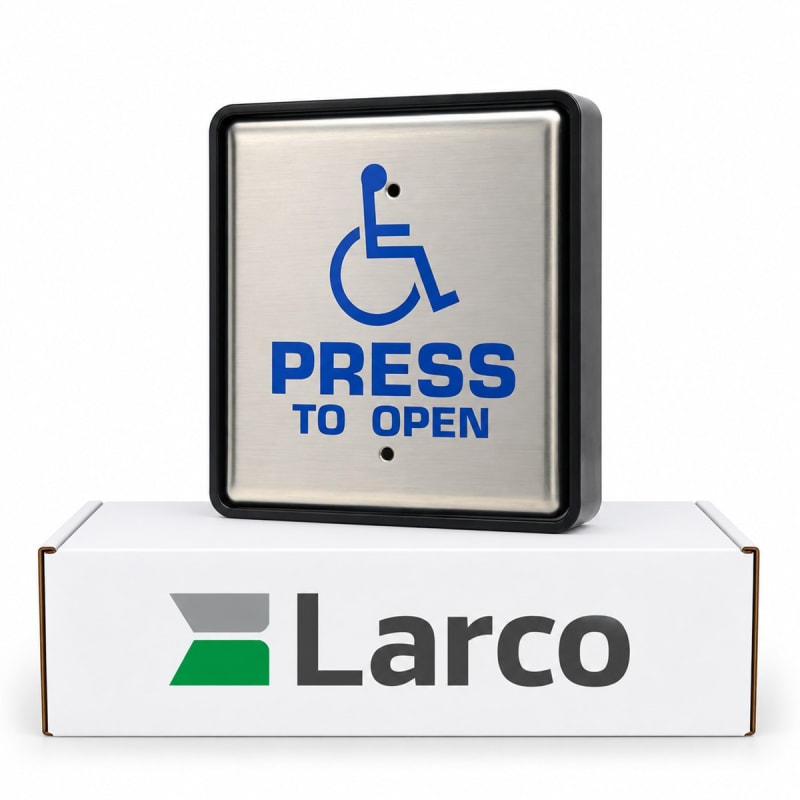 Larco 4.5" Square Hardwired Handicap Activation Switch Kit, Includes Plate and Flush Kit Trim Larco 4.5" Square Hardwired Handicap Activation Switch Kit, Includes Plate and Flush Kit Trim