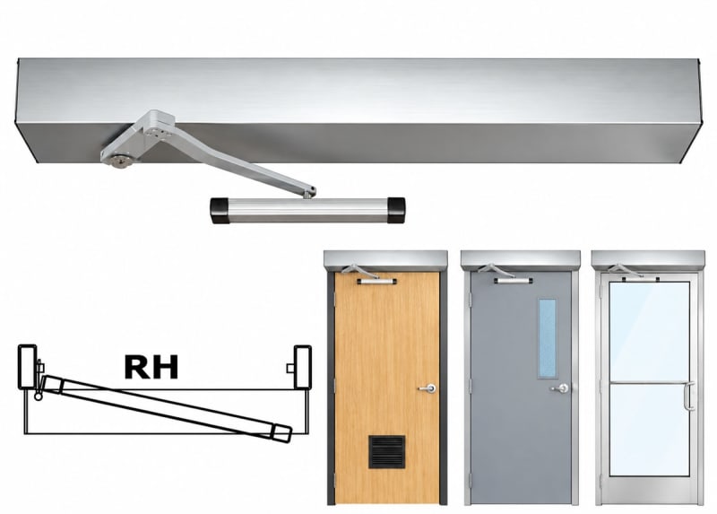 Maverick HA8LP Low Profile Standard Duty ADA Automatic Door Opener - Right Hand Pull / Inswing - Clear Anodized