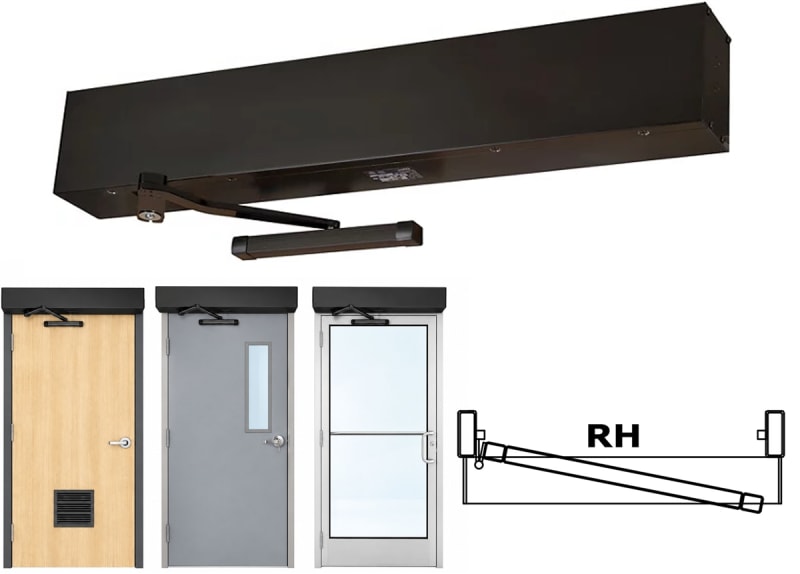 Maverick HA8SP Ultra Heavy Duty ADA Automatic Door Opener - Right Hand Pull - Dark Bronze Anodized