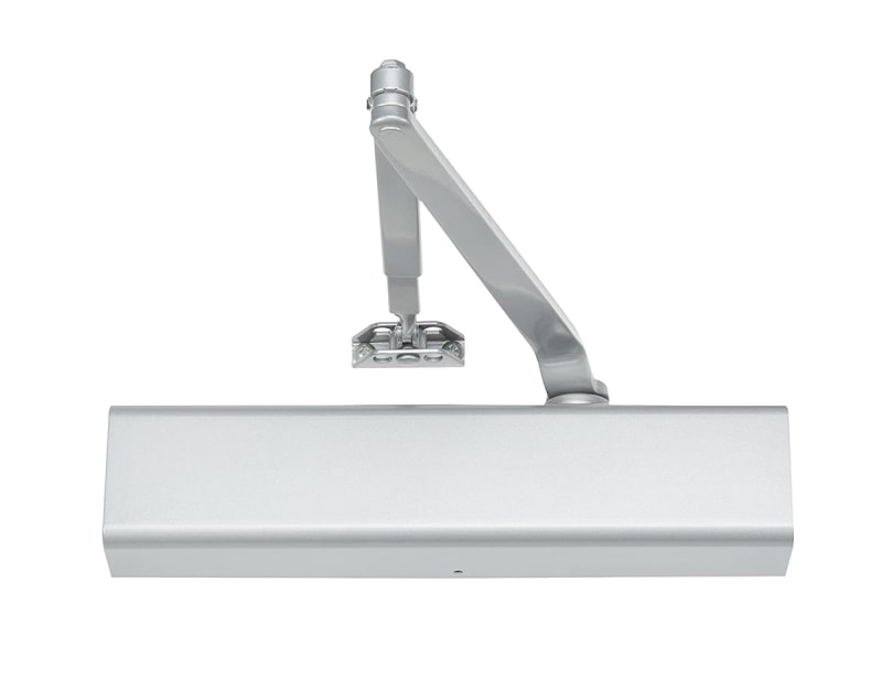 Norton 12 Inch x 3/4 Inch Commercial Door Closer, Full Cover, Standard Arm, Aluminum Colored Finish