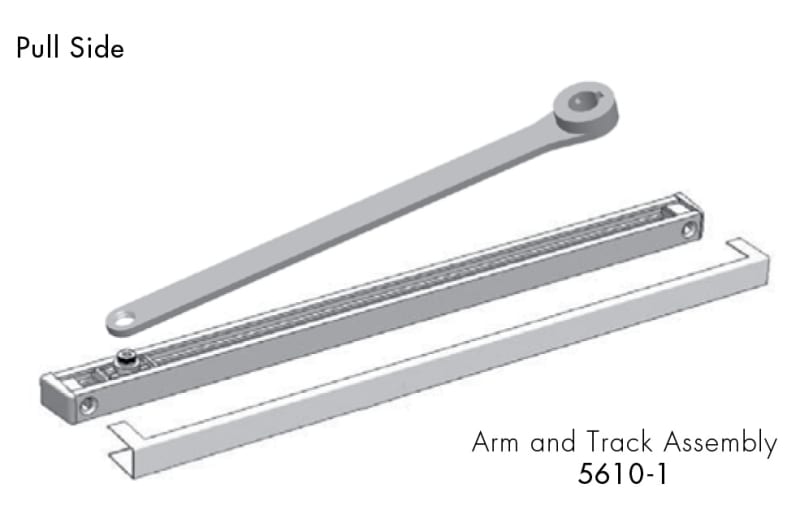 Norton 5610-1 Pull Side Arm and Track Assembly For 5600 Series Door Opener – DISCONTINUED – Replacement Maverick HA8LP Low Energy Operator Norton 5610-1 Pull Side Arm and Track Assembly For 5600 Series Door Opener – DISCONTINUED – Replacement Maverick HA8LP Low Energy Operator