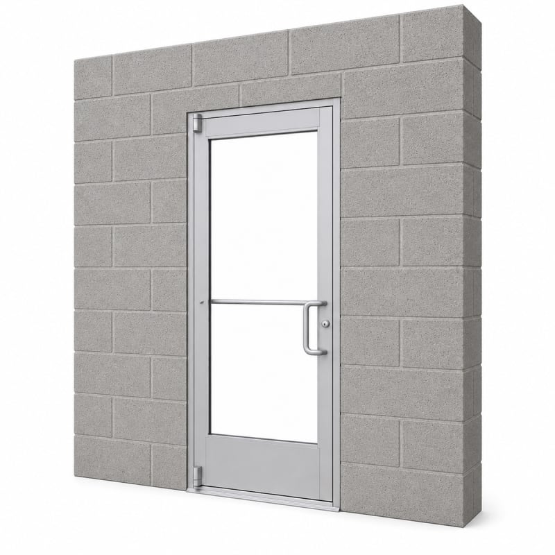 Exterior Commercial Glass Storefront Door For Block Wall, With Entrance Trim Package, (3070) 36 in. x 84 in. Right Hand, Clear Anodized Finish