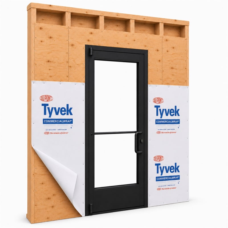 Exterior Commercial Glass Storefront Door For Wood Stud Wall, With Entrance Trim Package, (3668) 42 in. x 80 in. Right Hand, Dark Bronze Anodized Finish