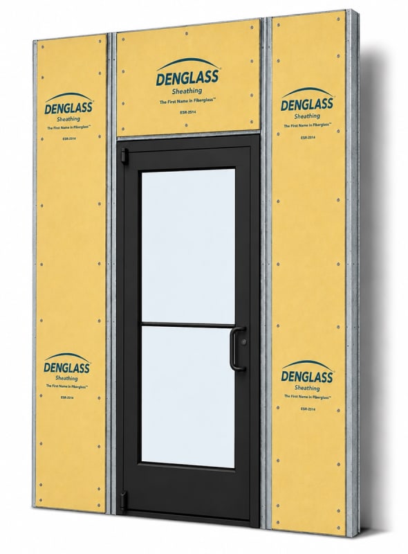 Medium Stile Commercial Aluminum Storefront Door and Frame, Moderate to Heavy Traffic, Exterior Steel Stud Wall, 42" x 80" Right Hand, 1" Low-E Glass, Dark Bronze Anodized
