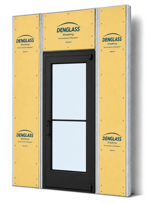 Medium Stile Commercial Aluminum Storefront Door and Frame, Moderate to Heavy Traffic, Exterior Steel Stud Wall, 42" x 84" Left Hand, 1" Low-E Glass, Dark Bronze Anodized
