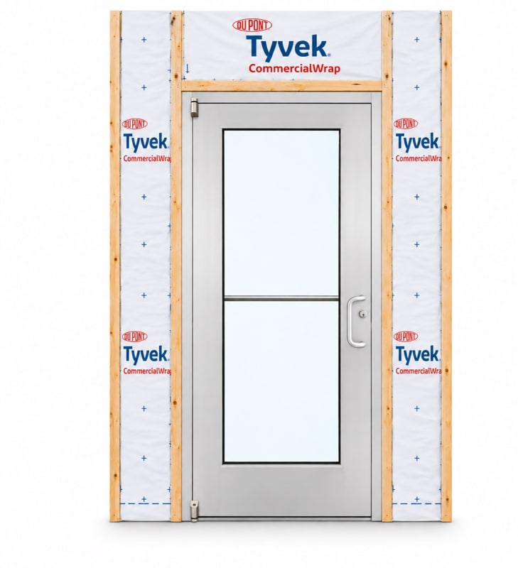 Wide Stile Commercial Aluminum Storefront Door and Frame, High Traffic & Abuse, Exterior Wood Stud Wall, 36" x 84" Right Hand, 1" Low-E Glass, Clear Anodized