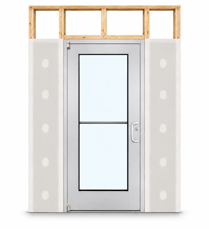 Wide Stile Commercial Aluminum Storefront Door and Frame, High Traffic & Abuse, Interior Wood Stud Wall, 42" x 96" Right Hand, 1" Low-E Glass, Clear Anodized