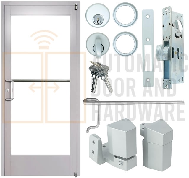 San Antonio, TX Will Call Pick Up Only - Commercial Storefront Door and Frame, 36 in. x 84 in. (3070) Left Hand, 1/4 in. Glass Stops (Glass Not Included), Clear Anodized Finish San Antonio, TX Will Call Pick Up Only - Commercial Storefront Door and Frame, 36 in. x 84 in. (3070) Left Hand, 1/4 in. Glass Stops (Glass Not Included), Clear Anodized Finish