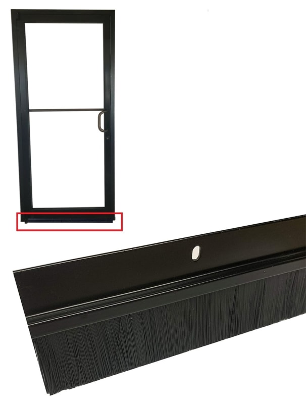 Storefront Pro Hardware 1-3/8 Inch Dark Bronze Bottom Brush Sweep For 36 Inch Wide Storefront Door
