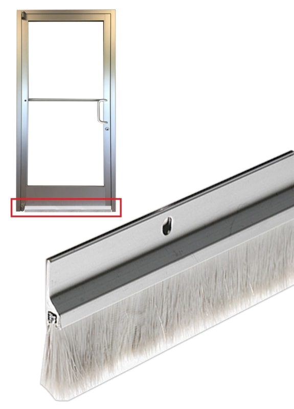 Storefront Pro Hardware 3/4 Inch Bottom Brush Sweep For 36" Wide Storefront Door Storefront Pro Hardware 3/4 Inch Bottom Brush Sweep For 36" Wide Storefront Door