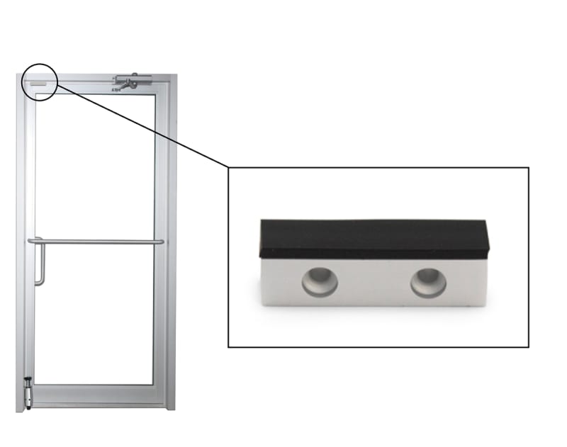 Header Door Frame Stop Kit For Single Storefront Door, Aluminum Finish