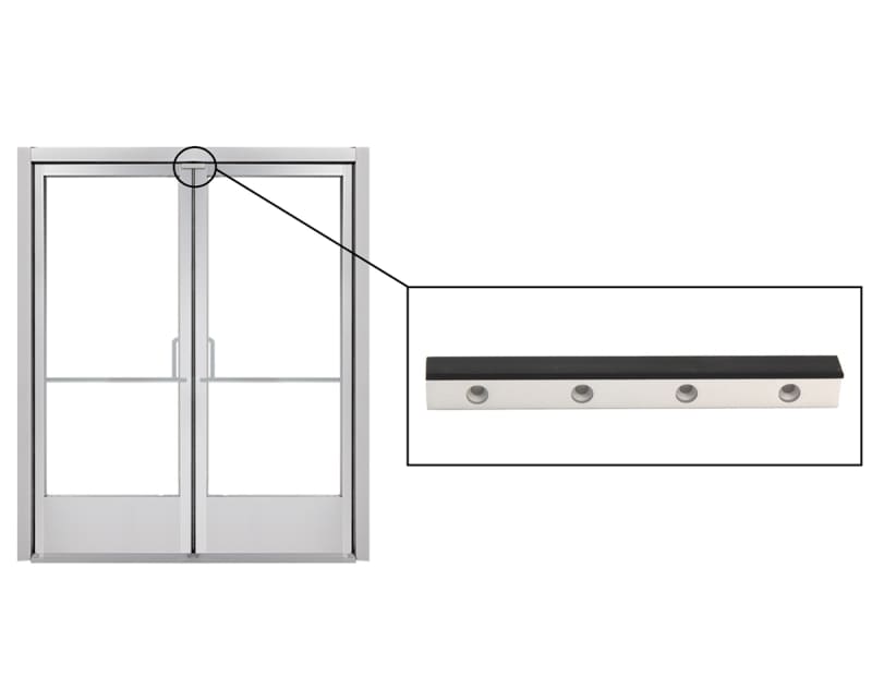 Header Door Frame Stop Kit For Storefront Double Door, Aluminum Finish