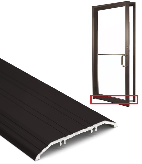 Storefront Pro Hardware 4.5 Inch Wide x 1/2 Inch Tall x 36 Inch Length Commercial Glass Door Threshold In Dark Bronze Anodized Finish