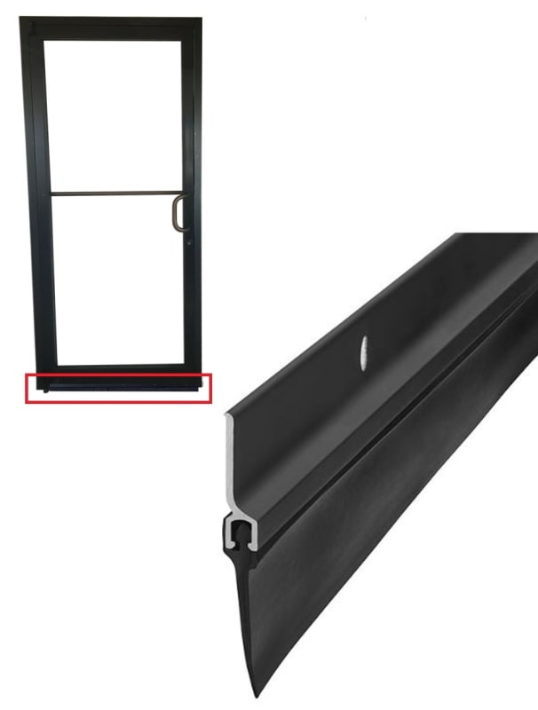 Southwest Aluminum 1 Inch Dark Bronze Bottom Vinyl Sweep For 42 Inch Wide Storefront Door