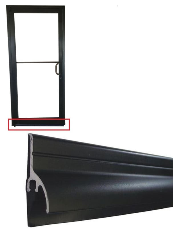 Storefront Pro Hardware 1/4 Inch Dark Bronze Bottom Vinyl Sweep and 11