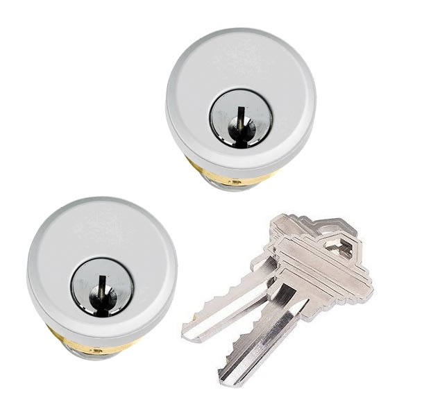 Storefront Pro Hardware Keyed Mortise Lock Cylinder Kit With Keys, Silver Finish