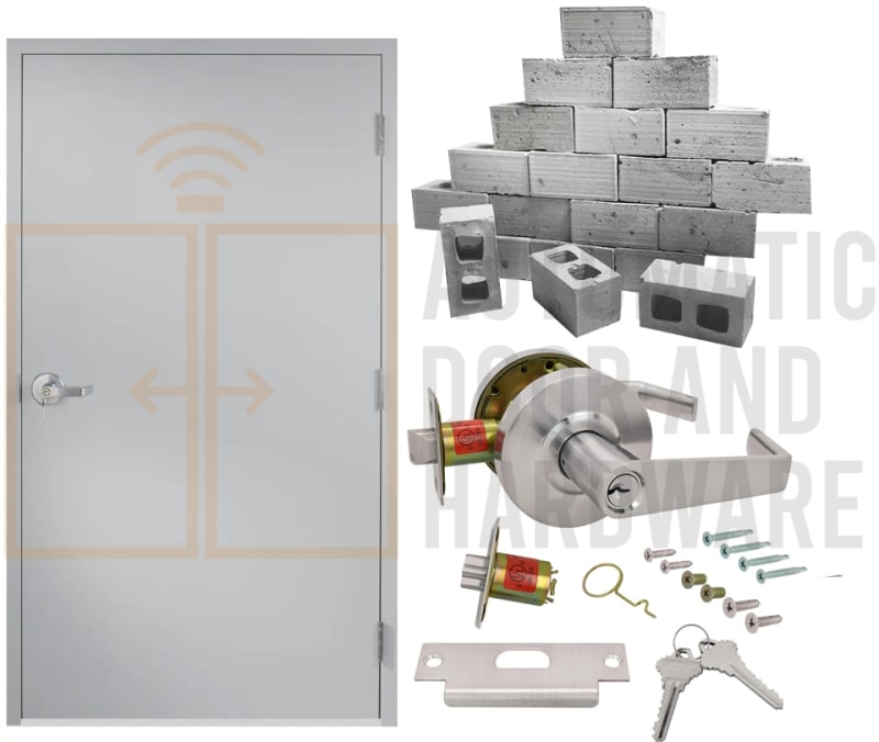 Steelworx (3668) 42 in. x 80 in. Right Hand Reverse Architectural Industrial Steel Door, 18 Gauge Cold Rolled Steel, 5-3/4 in. Jamb Depth Concrete Block or Brick Wall Frame, Hinges, and Lever Handle (5 Day Production Time) Steelworx (3668) 42 in. x 80 in. Right Hand Reverse Architectural Industrial Steel Door, 18 Gauge Cold Rolled Steel, 5-3/4 in. Jamb Depth Concrete Block or Brick Wall Frame, Hinges, and Lever Handle (5 Day Production Time)