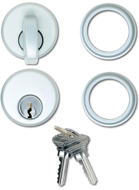 Trulite Outside Mortise Key Lock Cylinder and Inside Thumbturn Cylinder, Aluminum Finish