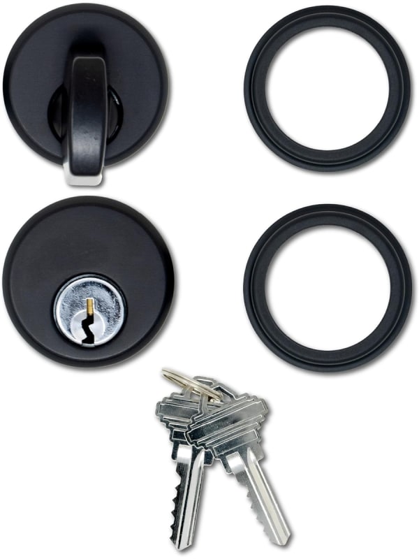 Trulite Outside Mortise Key Lock Cylinder and Inside Thumbturn Cylinder, Dark Bronze Finish