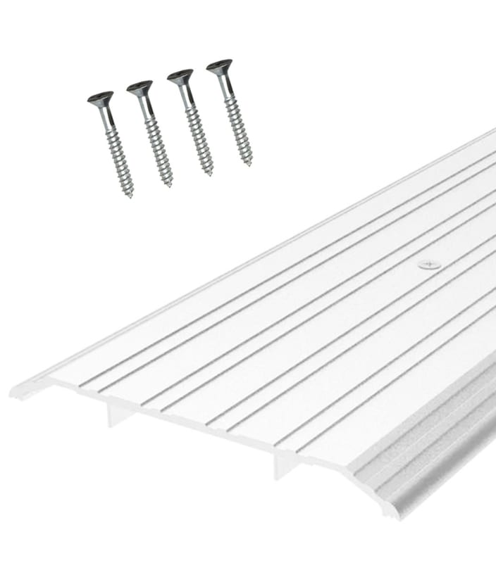 Tubelite 6 in. Wide x 1/2 in. Tall x 84 in. Length Commercial Storefront Double Door Bottom Threshold, Aluminum Finish
