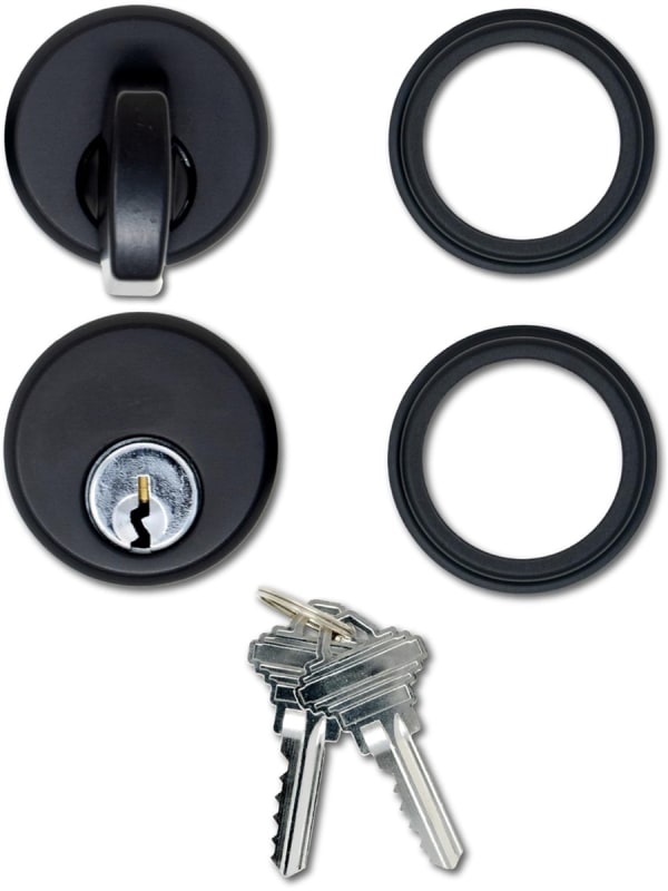 Tubelite Outside Mortise Key Lock Cylinder and Inside Thumbturn Cylinder, Dark Bronze Finish