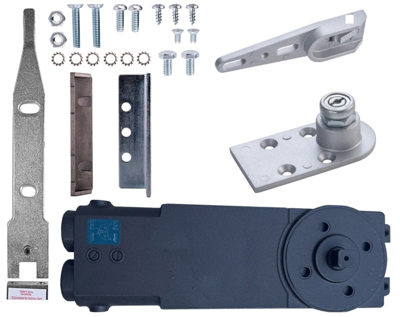 Tubelite OHCC Concealed Closer End Load Kit 2, With Center Hung End Load Arm and Universal Threshold or Floor Pivot