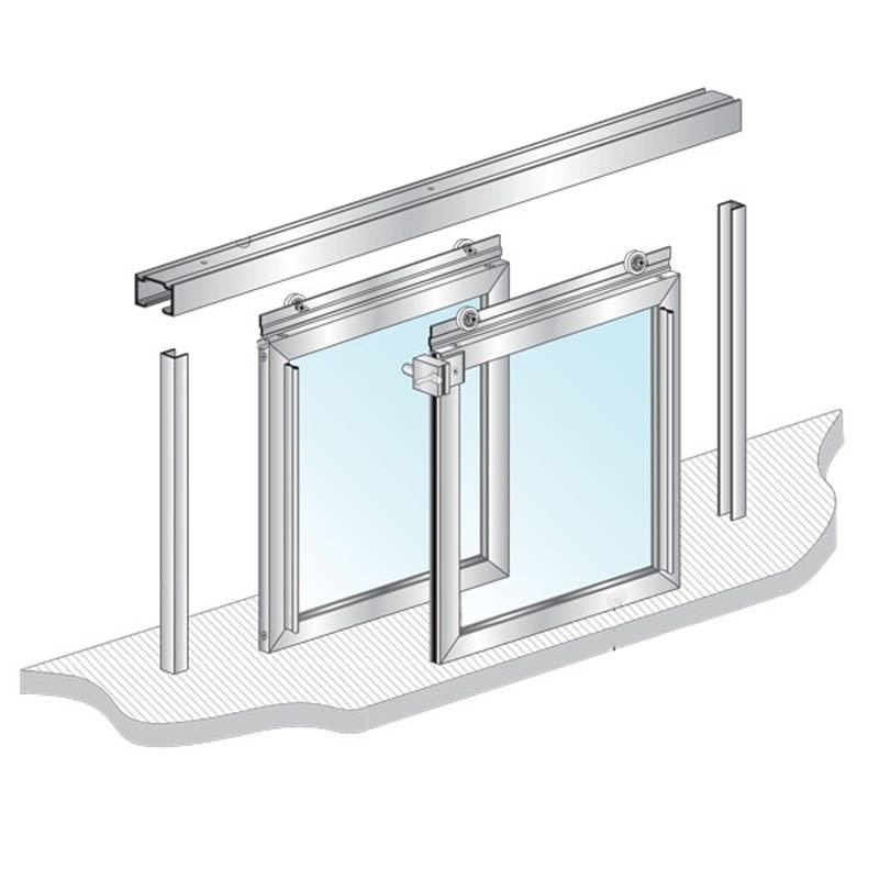 Commercial Interior Transaction Service Window, 36 in. Width x 36 in. Height, X-X Slide Configuration, Satin Anodized Finish With 1/4 in. Tempered Clear Glass