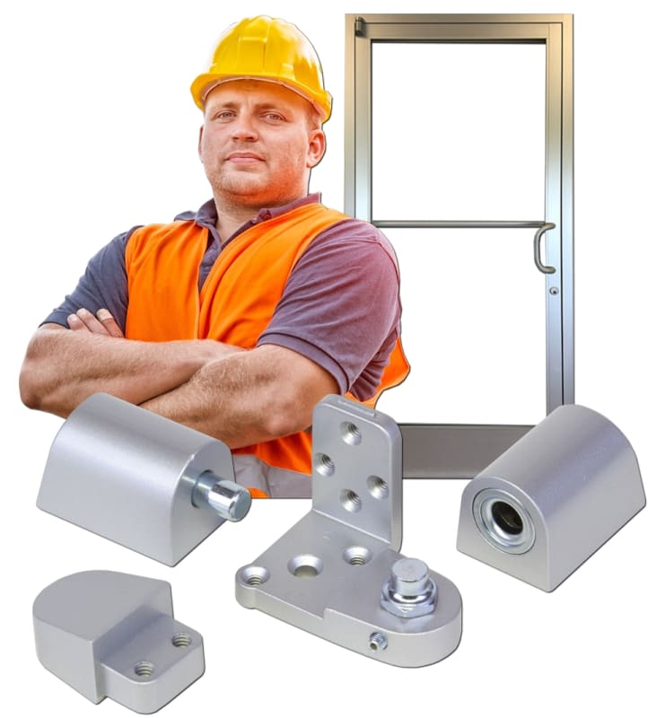 US Aluminum Storefront Door Offset Pivot Hinges For Flush Door
