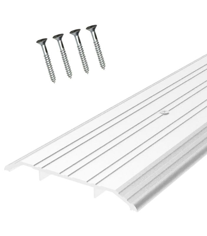 United States Aluminum 5 in. Wide x 1/2 in. Tall x 96 in. Length Commercial Storefront Double Door Bottom Threshold, Aluminum Finish