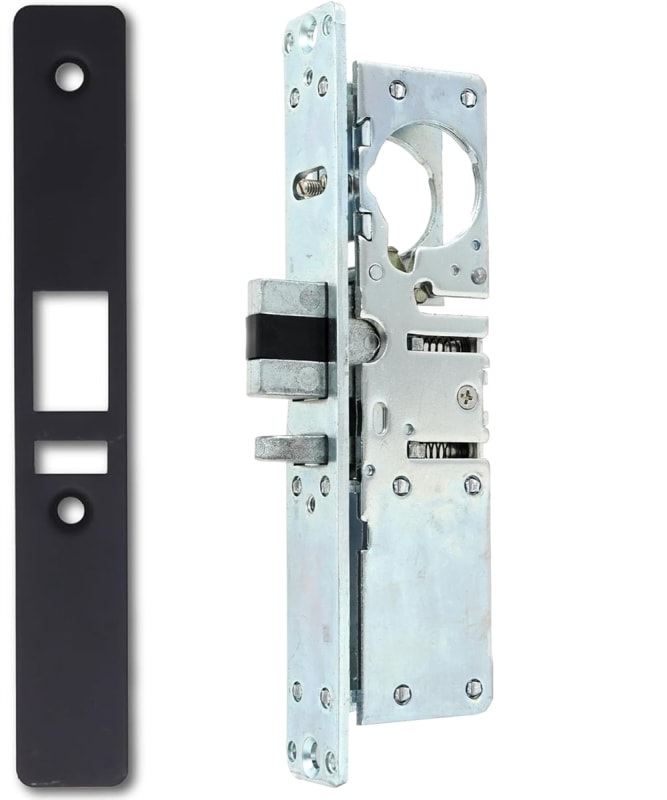 Vistawall Storefront Door Left Hand Deadlatch Lock, 1-1/8 in. Backset, For Exit Only or 2 Way Traffic Applications, Dark Bronze Finish